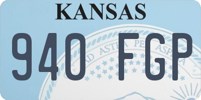 KS license plate 940FGP