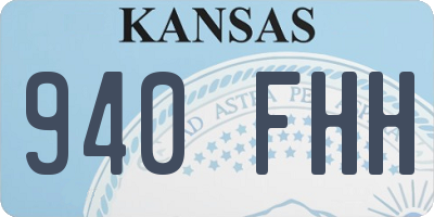 KS license plate 940FHH