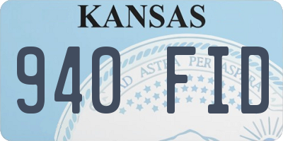 KS license plate 940FID