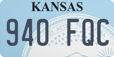 KS license plate 940FQC