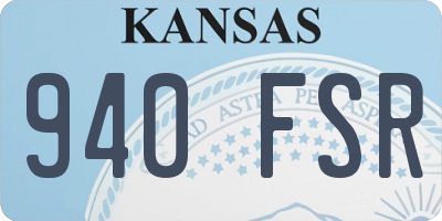 KS license plate 940FSR