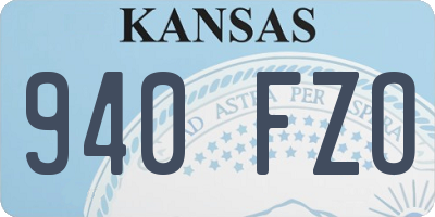 KS license plate 940FZO