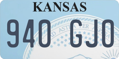KS license plate 940GJO