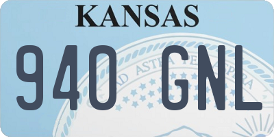 KS license plate 940GNL