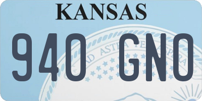 KS license plate 940GNO