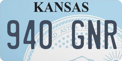 KS license plate 940GNR