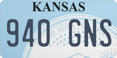 KS license plate 940GNS