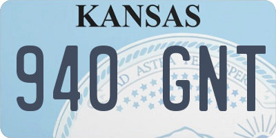 KS license plate 940GNT