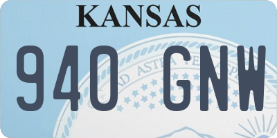 KS license plate 940GNW