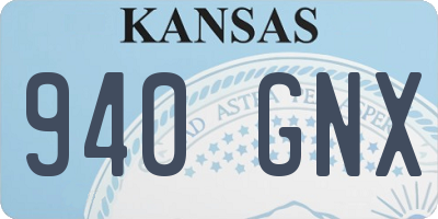 KS license plate 940GNX