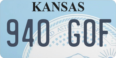 KS license plate 940GOF