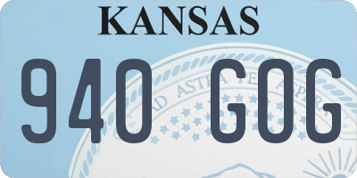 KS license plate 940GOG