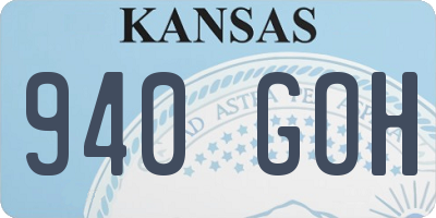 KS license plate 940GOH