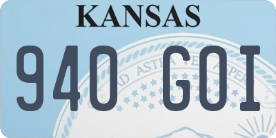 KS license plate 940GOI