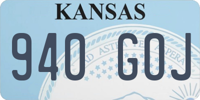 KS license plate 940GOJ