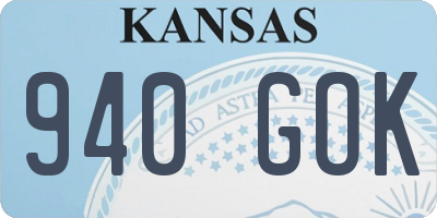 KS license plate 940GOK