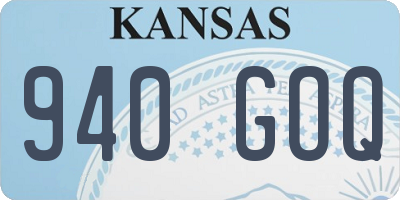KS license plate 940GOQ
