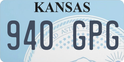 KS license plate 940GPG