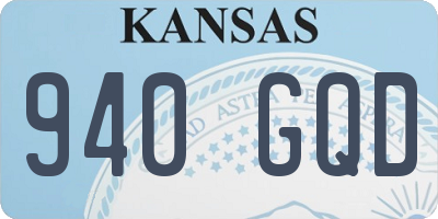 KS license plate 940GQD