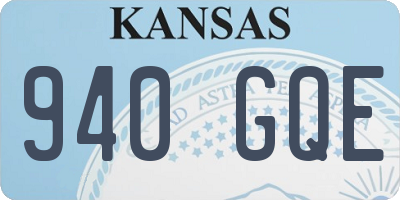 KS license plate 940GQE