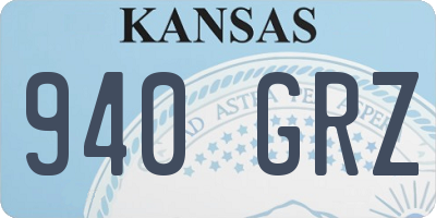 KS license plate 940GRZ