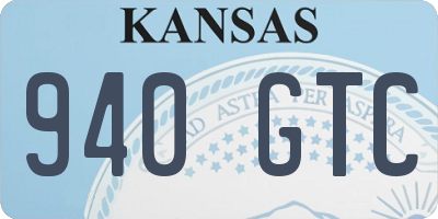 KS license plate 940GTC