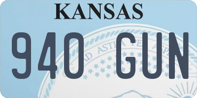 KS license plate 940GUN
