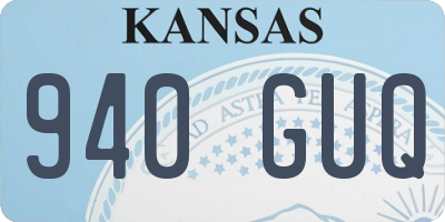 KS license plate 940GUQ