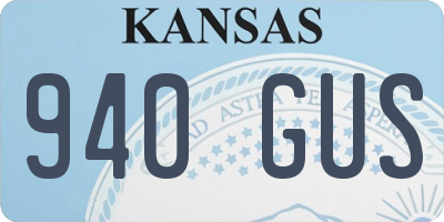 KS license plate 940GUS