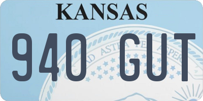 KS license plate 940GUT