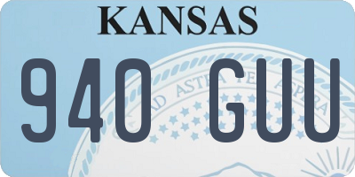 KS license plate 940GUU