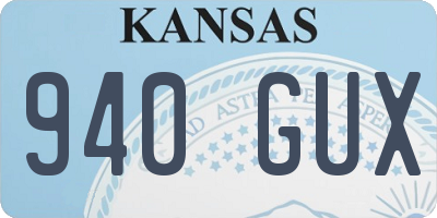 KS license plate 940GUX