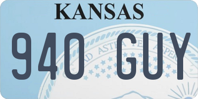KS license plate 940GUY