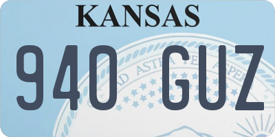 KS license plate 940GUZ