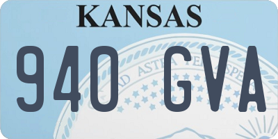 KS license plate 940GVA