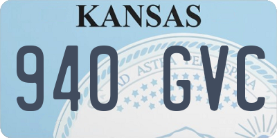 KS license plate 940GVC
