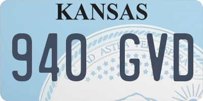 KS license plate 940GVD