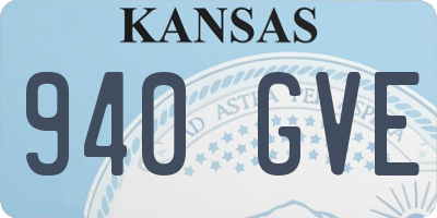 KS license plate 940GVE