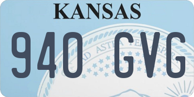 KS license plate 940GVG