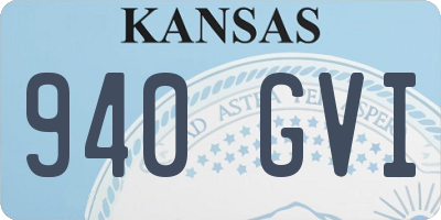 KS license plate 940GVI