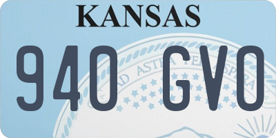 KS license plate 940GVO