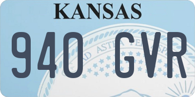 KS license plate 940GVR
