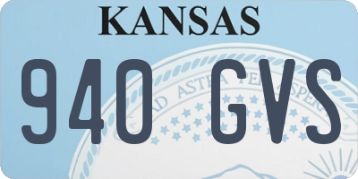 KS license plate 940GVS