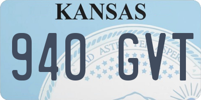 KS license plate 940GVT