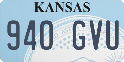 KS license plate 940GVU