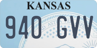 KS license plate 940GVV