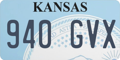 KS license plate 940GVX