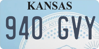 KS license plate 940GVY