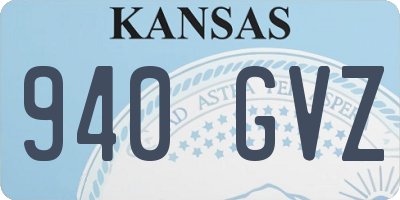 KS license plate 940GVZ