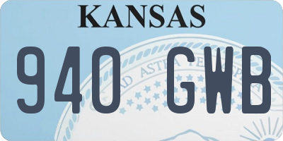KS license plate 940GWB